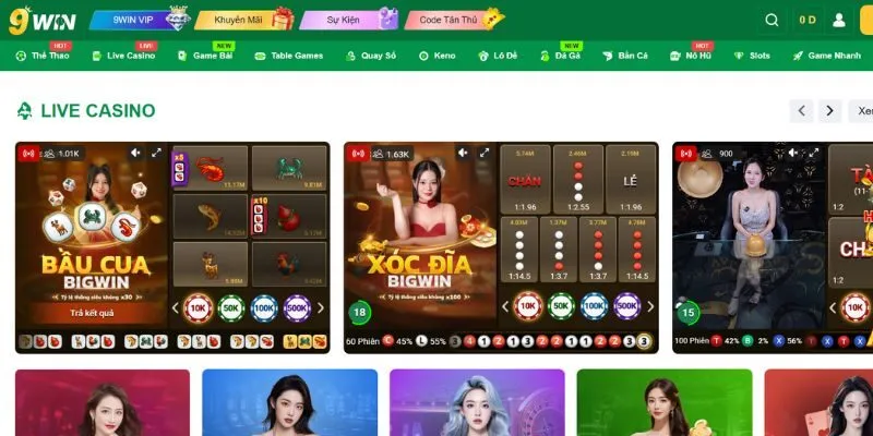 Các chương trình khuyến mãi tại 9win
