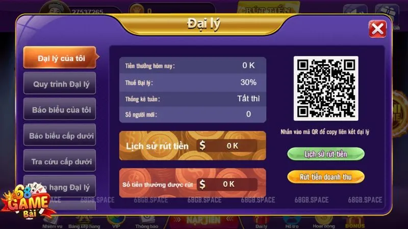 Hợp tác 68 game bài